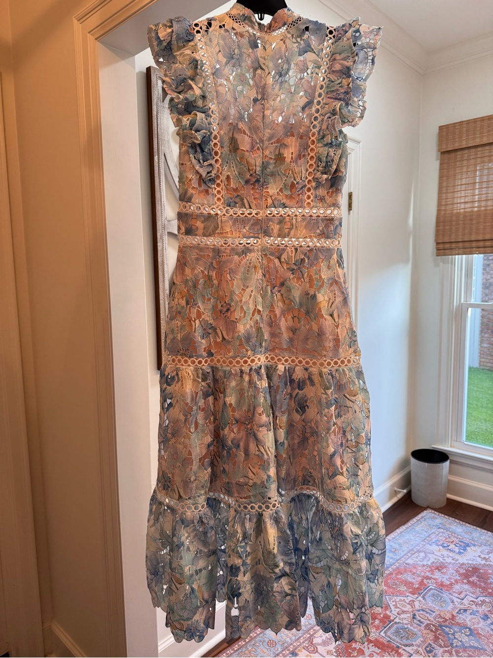 Elliat Kalissa Ruffle Maxi Dress in Blue Floral - Picture 4 of 8